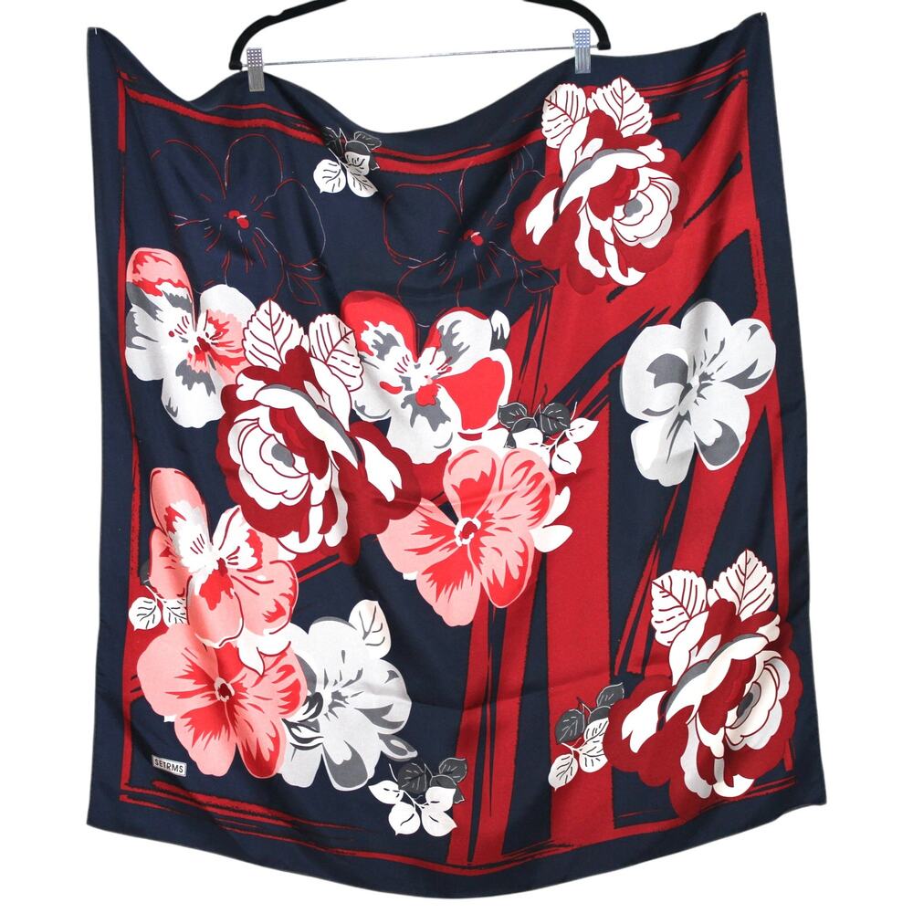 Setrms 100% Silk Multi Color Patterned Square Lar… - image 2